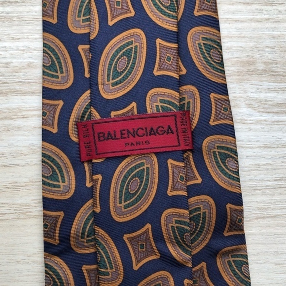Balenciaga Beautiful Tie In Rich Dark Blue & Gold!